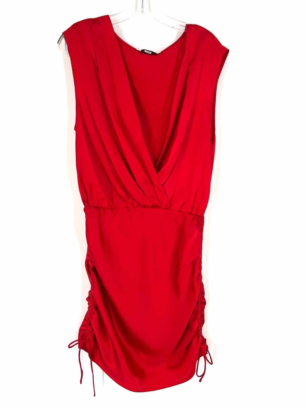 Amanda Uprichard Size S Red Ruched Silk Designer Dress